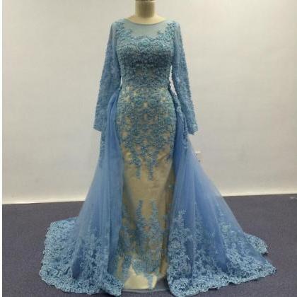 2017 Fashion Prom Dress,ligh Blue Party Dress,..