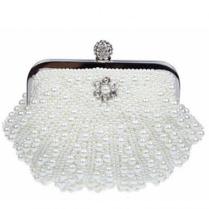 Women Wedding Bags And Evening Bag Faux Pearl..